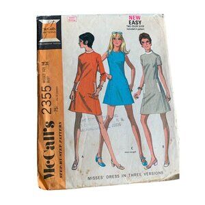 McCalls 2355 Misses Dress Pattern - 1960s Style Size 14 Bust 36